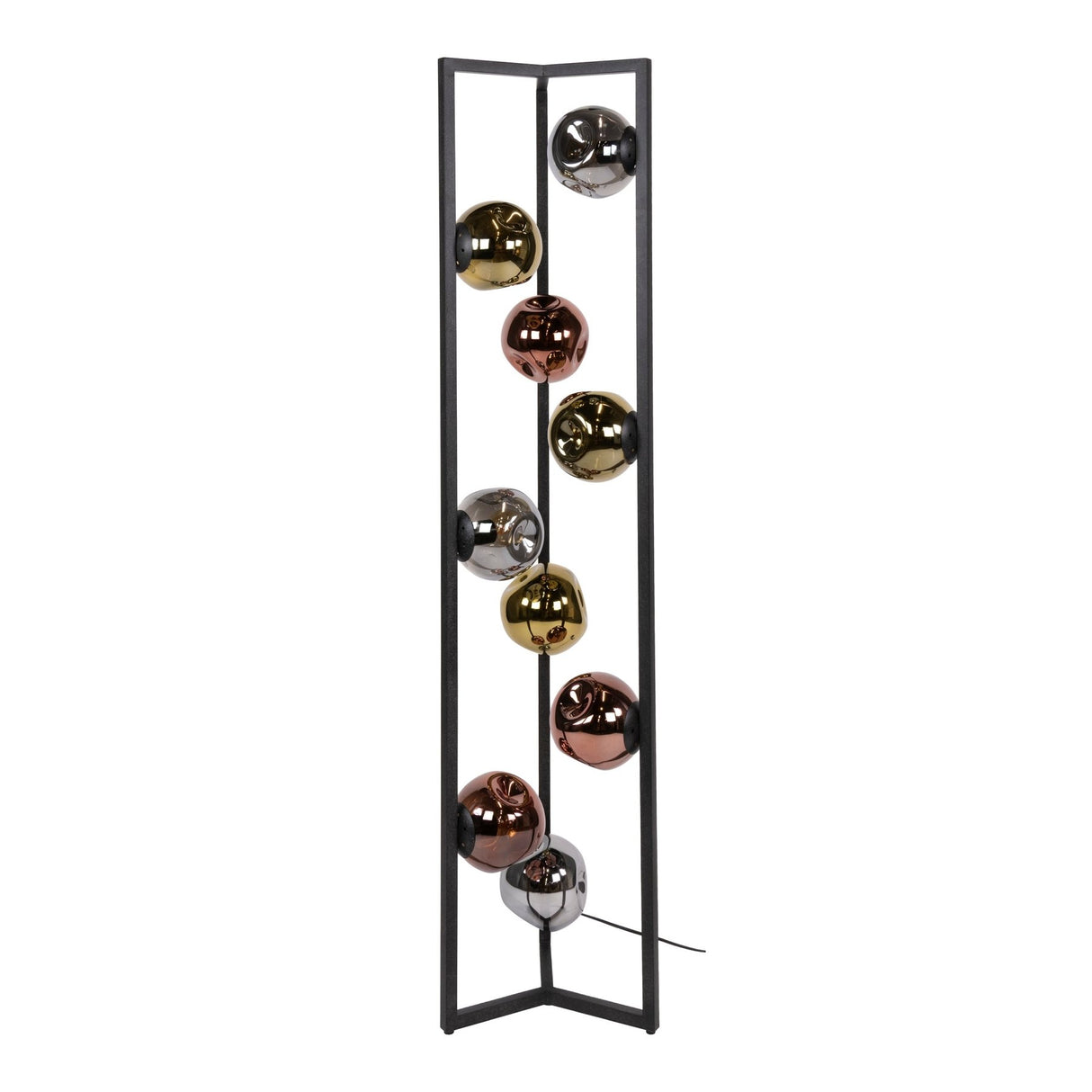 Vloerlamp - Industriële Vloerlamp Ada 9 - lichts Gekleurd Glas Hoek - Dimehouse