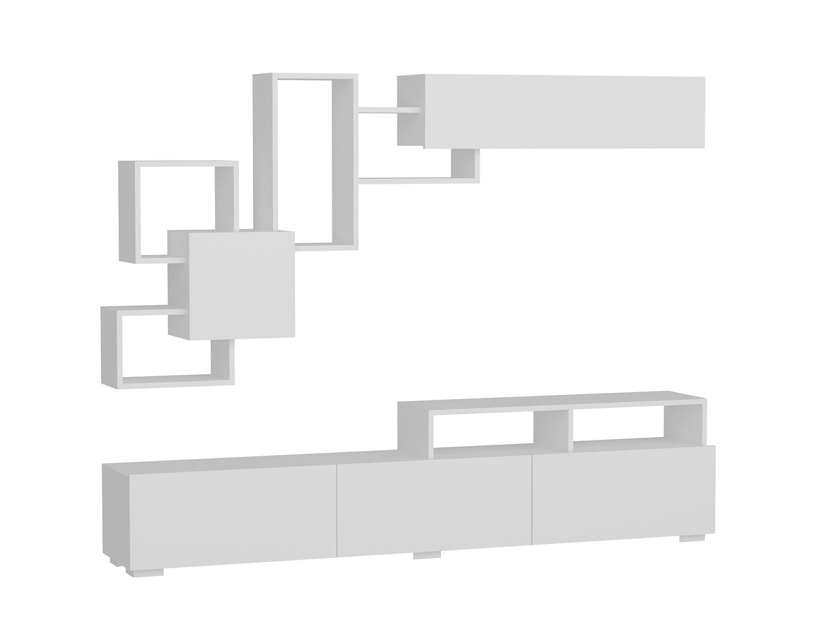 Ensemble de meubles de télévision Elit Mélamine blanche 210x46.8x36.8 cm