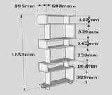 Boekenkast Blok Wit Melamine 60x165x19,5 cm