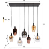 Hanglamp - Hanglamp 7 - lichts gekleurd glas Ayaz - Dimehouse