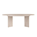 Sorell uitschuifbare eettafel travertin 160 cm Gemelamineerd houtcomposiet