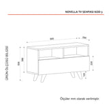 TV Meubel Novella Wit Walnoot Melamine 90x50,6x29,5 cm