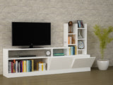 Ensemble de meubles TV Dolunay Mélamine blanche 164.4x91.3x25 cm