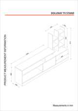 Ensemble de meubles TV Dolunay Mélamine blanche 164.4x91.3x25 cm