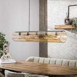 Hanglamp Cai 5-lichts amber glas