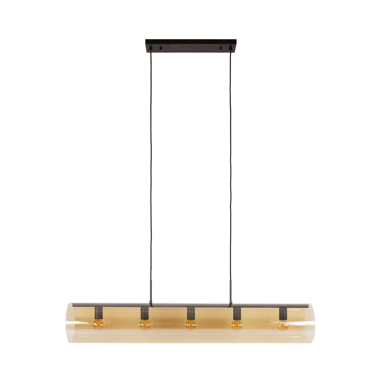 Hanglamp Cai 5-lichts amber glas