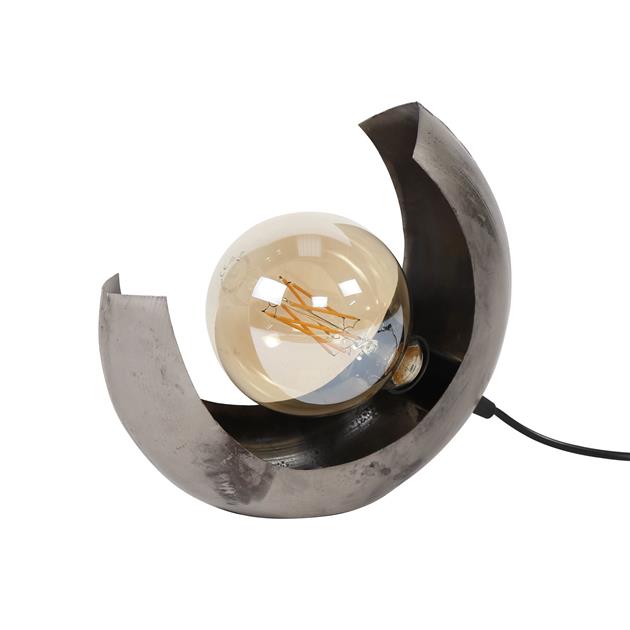 Lampe de table mia industriel en métal à moitié ouvert