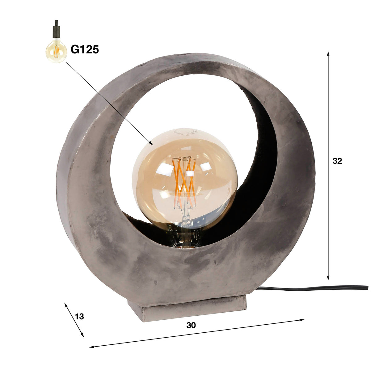Lampe de table industrielle Mia Métal Ronde 