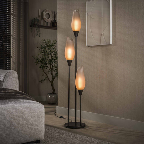 Lampadaire Cocoon 3 lumières en marron sienne