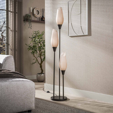 Lampadaire Cocoon 3 lumières en marron sienne