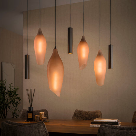 Lampe suspendue Cocoon style cocon marron dépoli