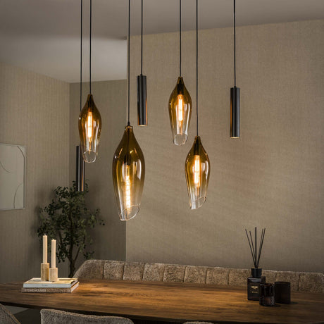 Lampe suspendue cocon suspension marron