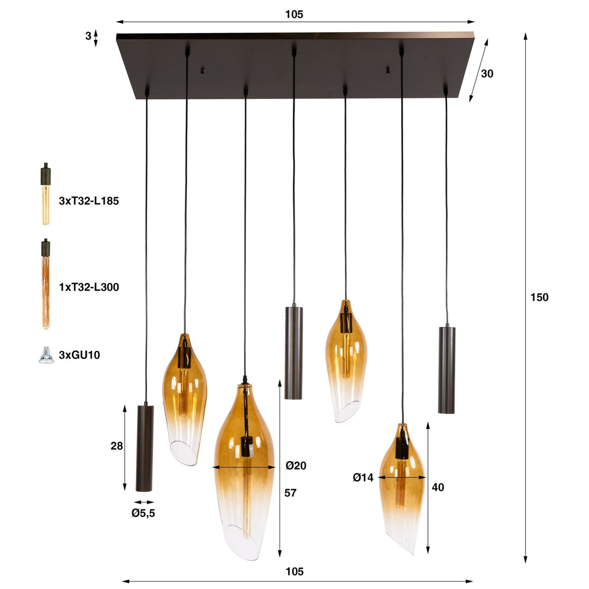 Lampe suspendue cocon suspension marron