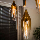 Lampe suspendue cocon suspension marron
