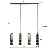 Hanglamp Kik 4-lichts cylinder glas