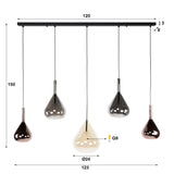 Lustre suspendu à 5 lumières Noxen noir 123 cm 