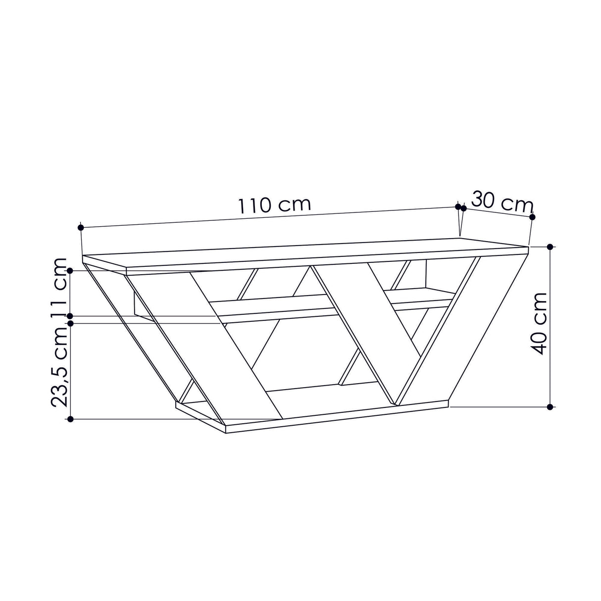 TV Meubel Pipralla Antraciet Melamine 110x40x30 cm