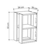 Table de chevet lonia blanc mélamine 30x55x30 cm