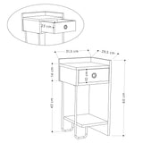 Table de chevet Sirius droit mokka mélamine 32x61x30 cm