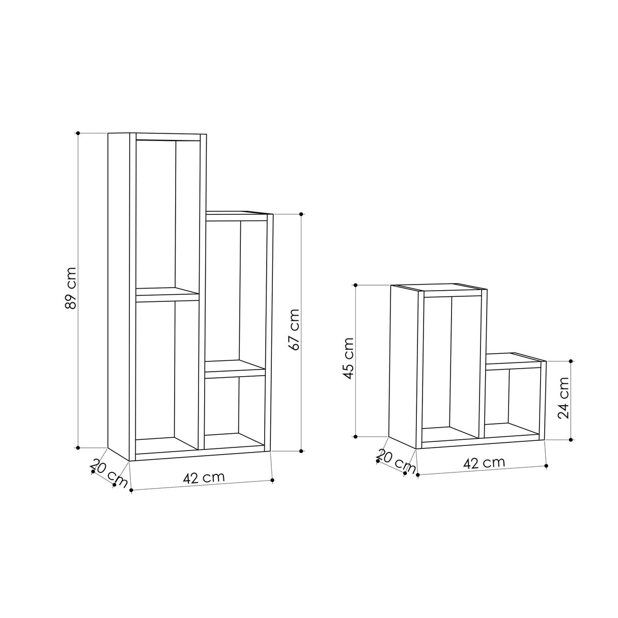 Boekenkast Sule Wit Melamine 42x89x20 cm