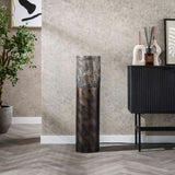 Lampe de sol cylindre Brick 90 cm noir brun 