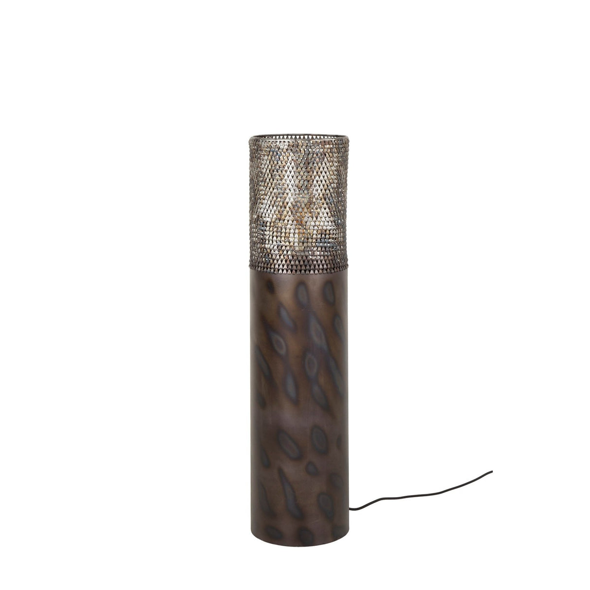 Lampe de sol cylindre Brick 90 cm noir brun 