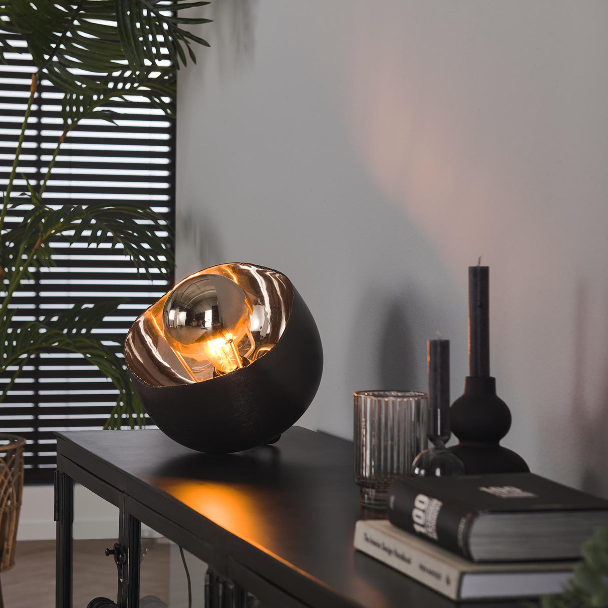 Oria Lampe de Table Ø28 Mirror Noir Nickel 
