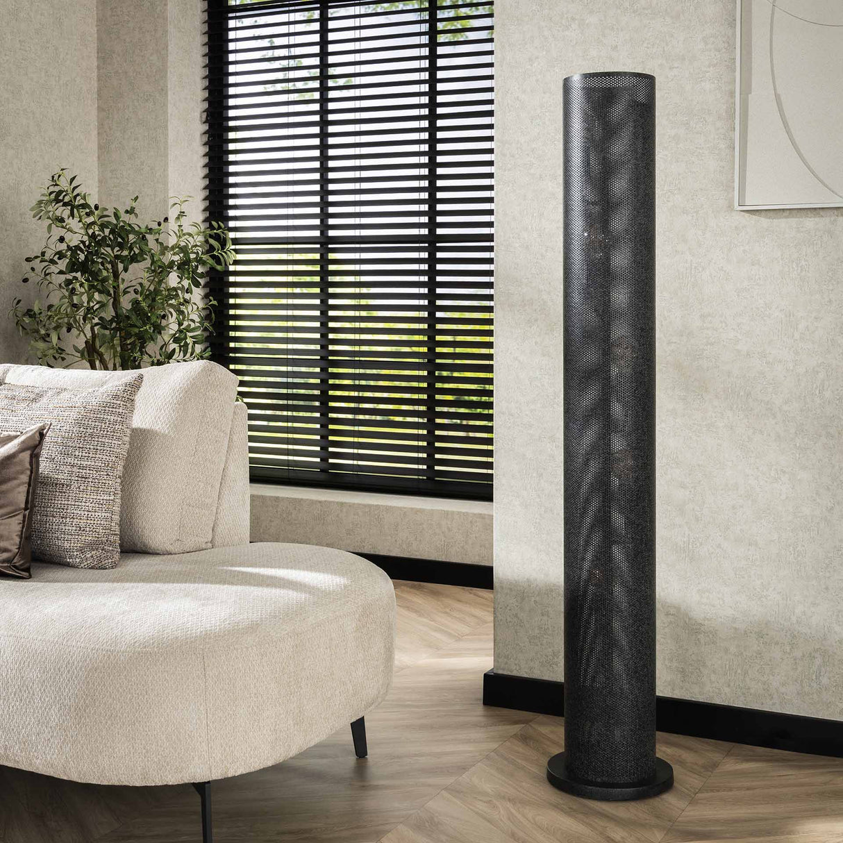 Lampadaire Knox 5 lumières maille noire 