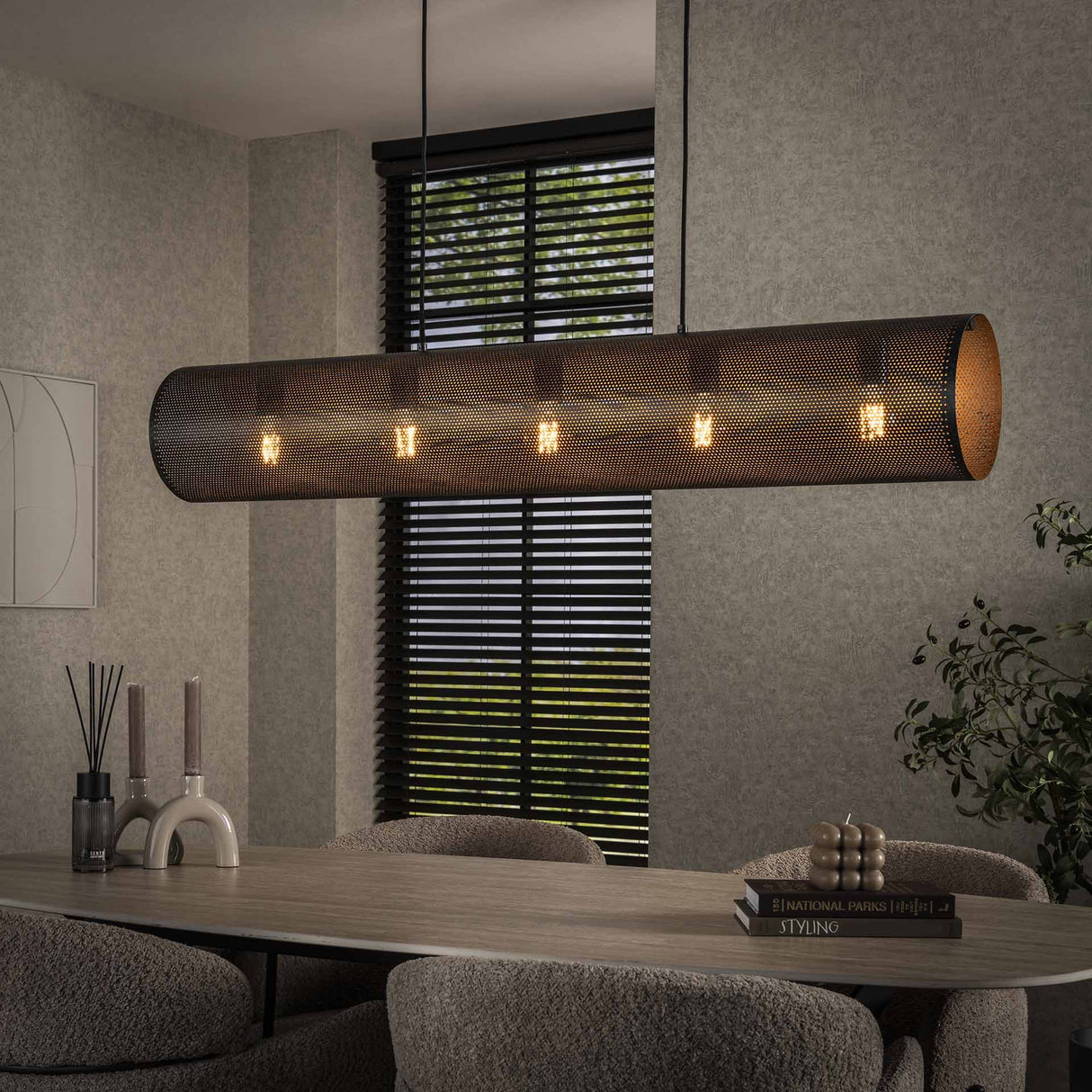 Hanglamp Knox 5-lichts mesh zwart