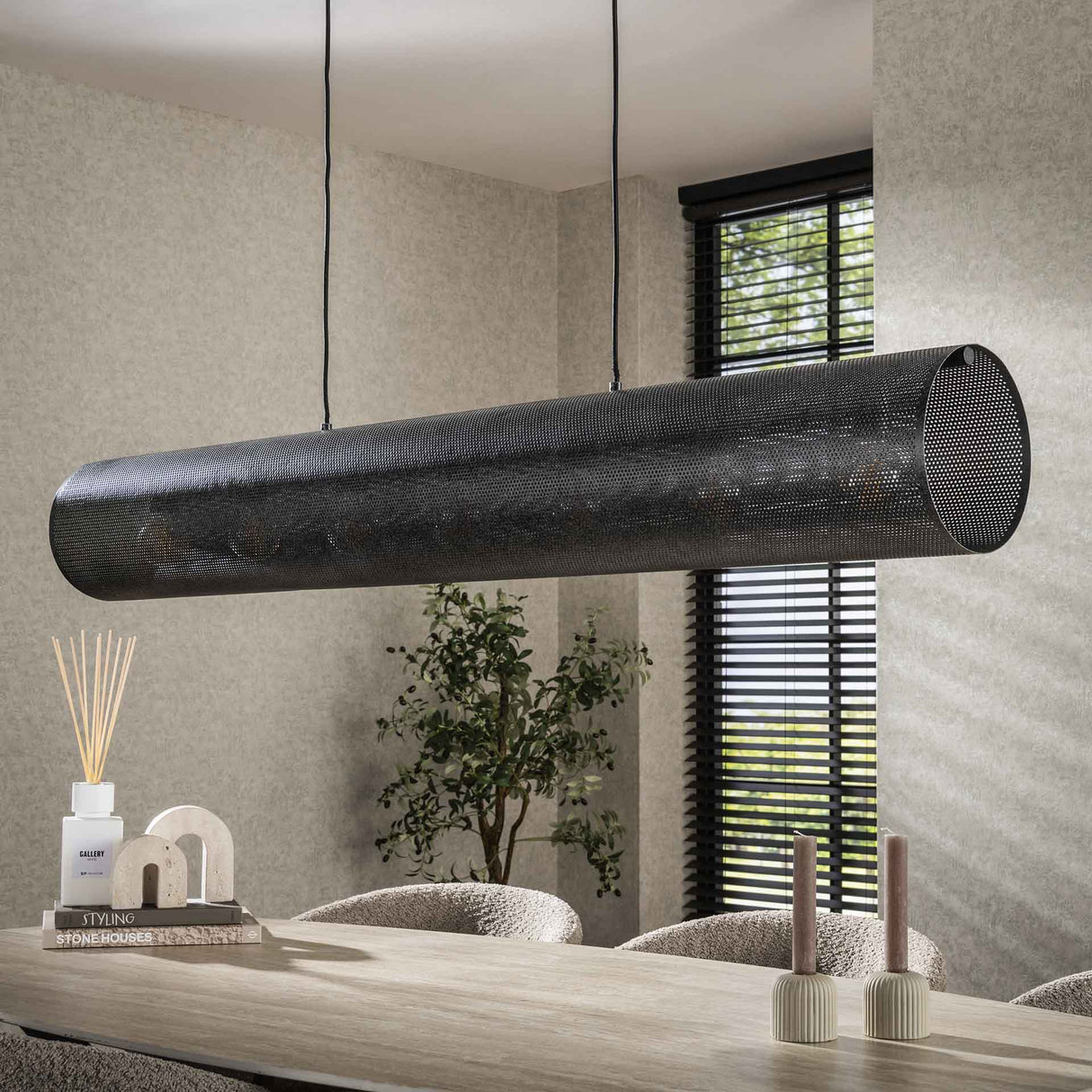 Hanglamp Knox 7-lichts XL mesh zwart