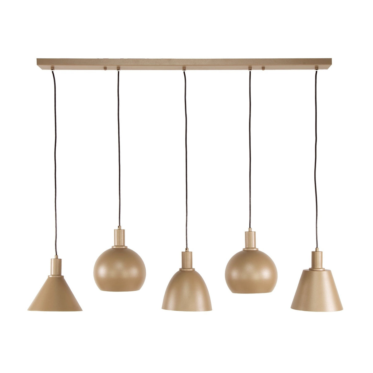 Suspension Nova 5 lumières - Beige - 120 cm 