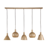 Suspension Nova 5 lumières - Beige - 120 cm 
