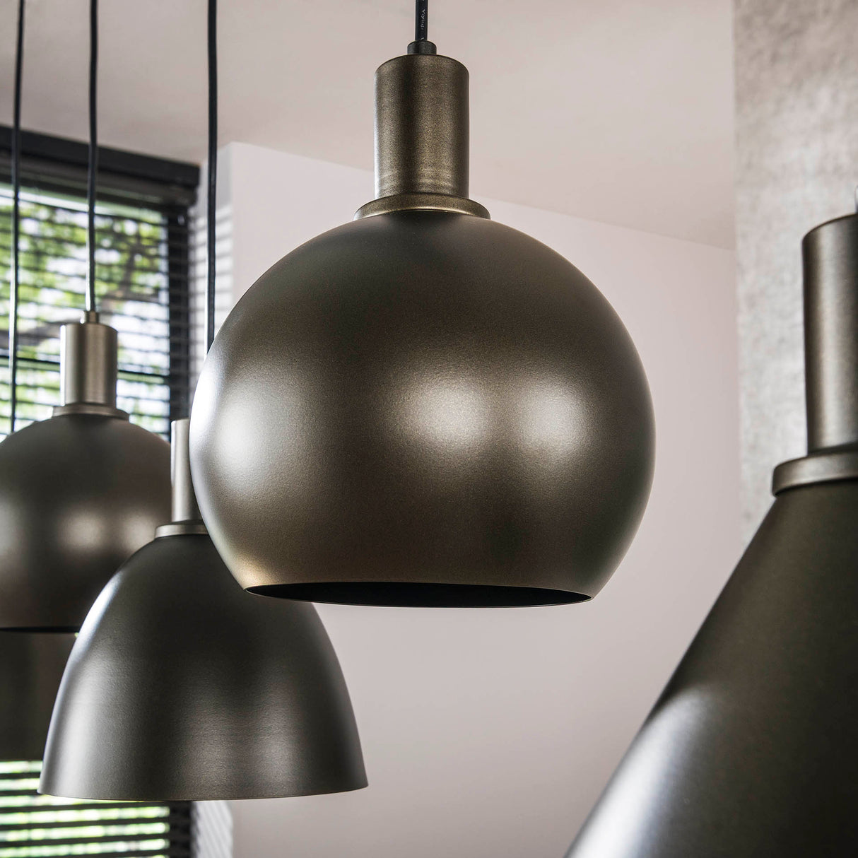 Suspension Sienna 5 lumières Industriel - Marron 120 cm 