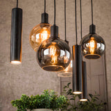 Hanglamp Valeo 7-lichts Zwart Metaal 110 cm