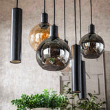 Hanglamp Valeo 7-lichts Zwart Metaal 110 cm
