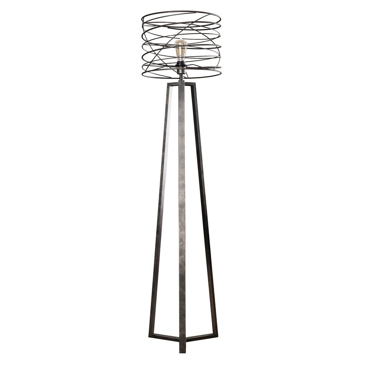 Lampadaire industriel en métal Twist