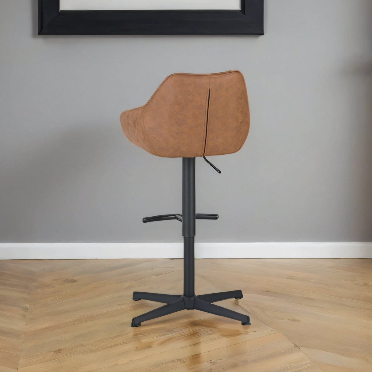 Tabouret de bar de venin anthracite - chaise de bar rotative industrielle avec accoudoir - Eco-leer