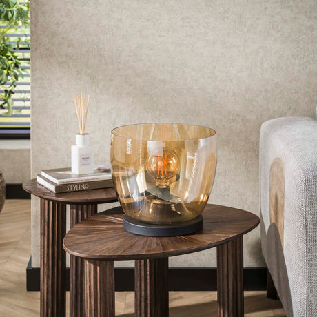 Lampadaire Dain UP L Verre couleur ambre 