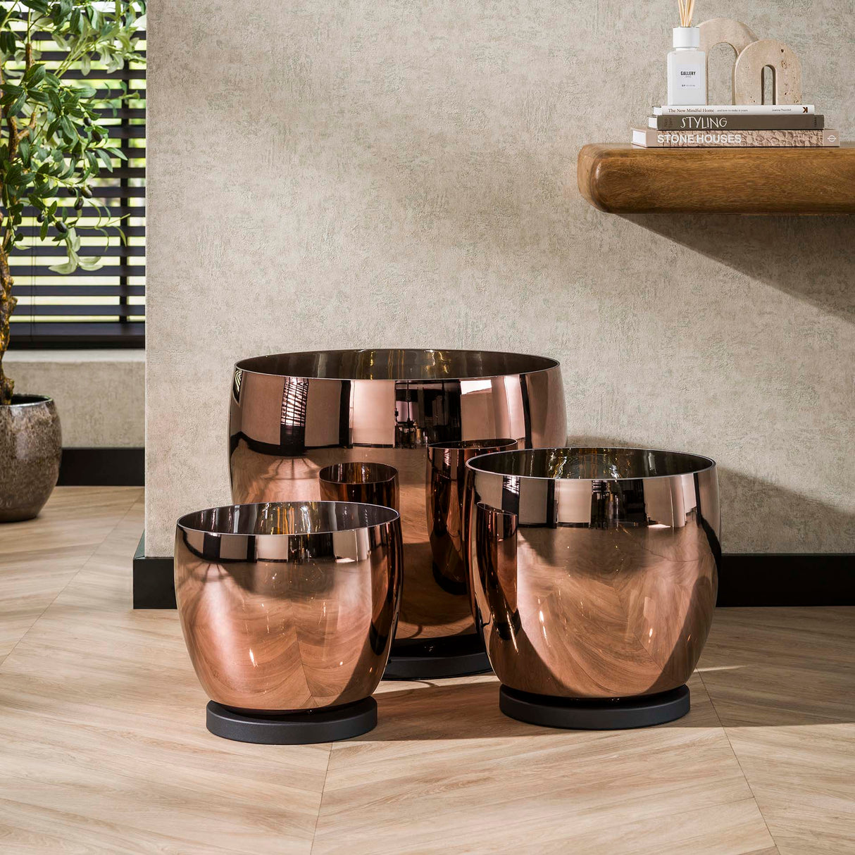 Lampadaire Dain UP L Verre couleur cuivre 