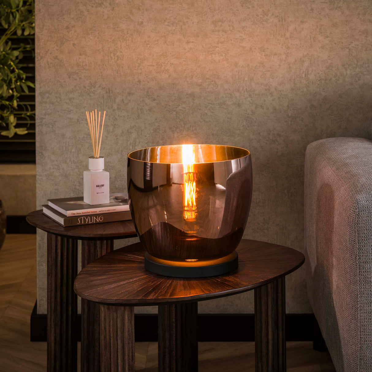 Lampadaire Dain UP L Verre couleur cuivre 