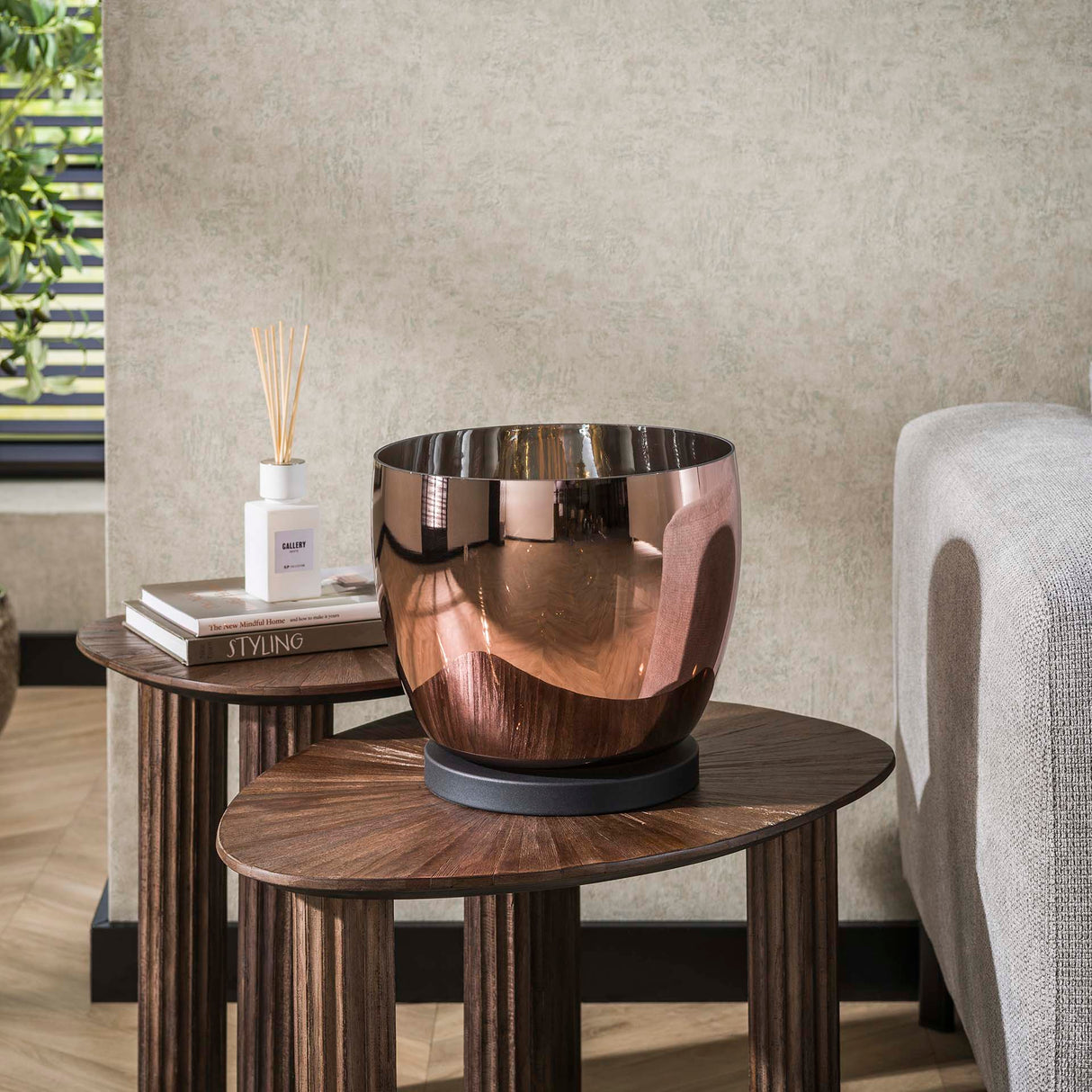 Lampadaire Dain UP L Verre couleur cuivre 