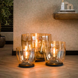 Vloerlamp Dain UP XL Amberkleurig glas
