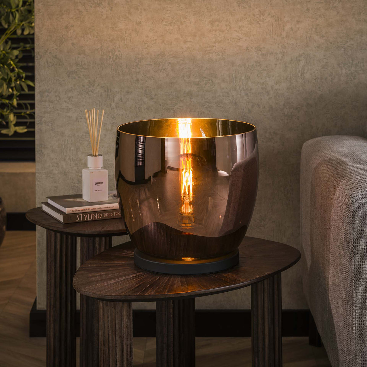 Lampadaire Dain UP XL Verre couleur cuivre 