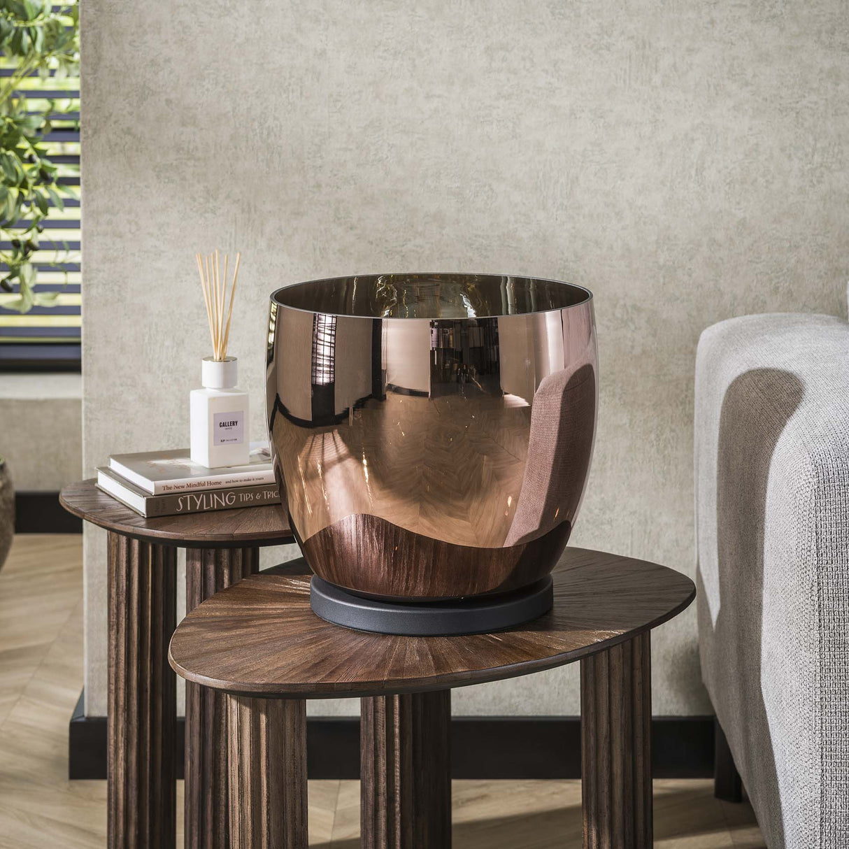 Lampadaire Dain UP XL Verre couleur cuivre 