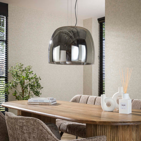 Suspension Dain 1-lumière XL en verre chromé 