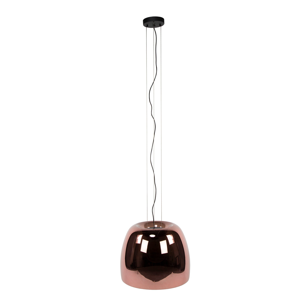 Hanglamp Dain 1-lichts XL koperkleurig glas