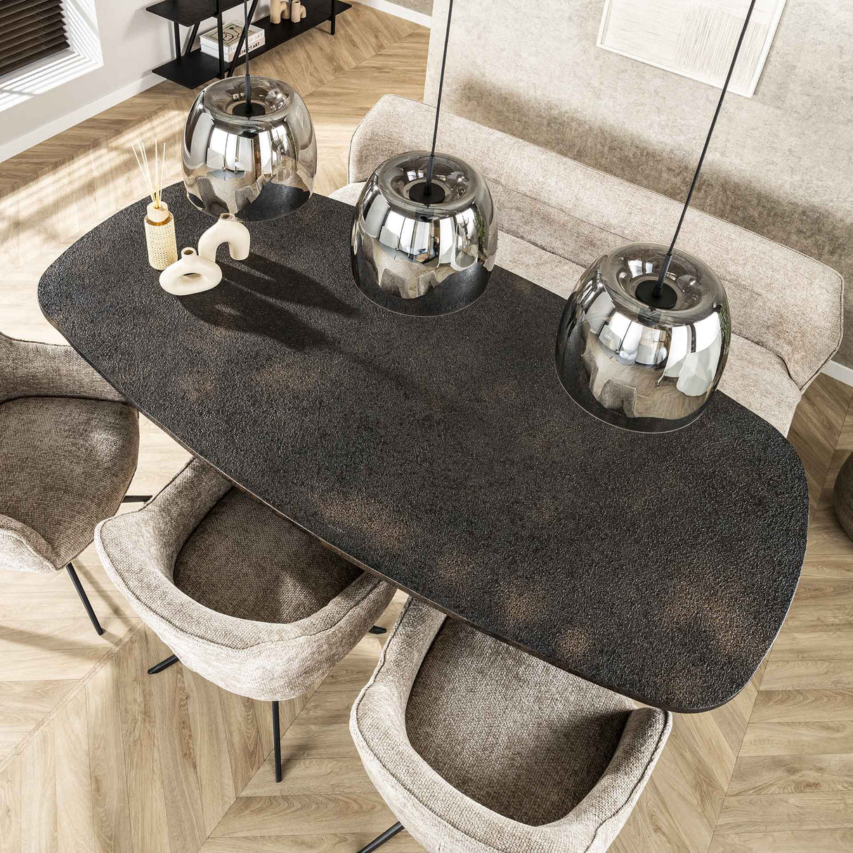 Hanglamp Dain 3-lichts chroomkleurig glas