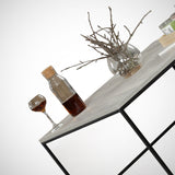 Table basse carrée 75x75 cm Pola - Bois gris mélaminé 