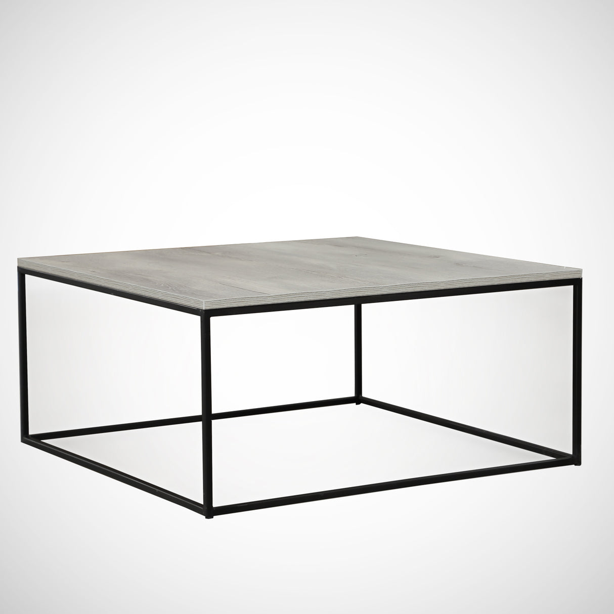 Table basse carrée 75x75 cm Pola - Bois gris mélaminé 