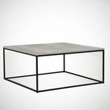 Table basse carrée 75x75 cm Pola - Bois gris mélaminé 